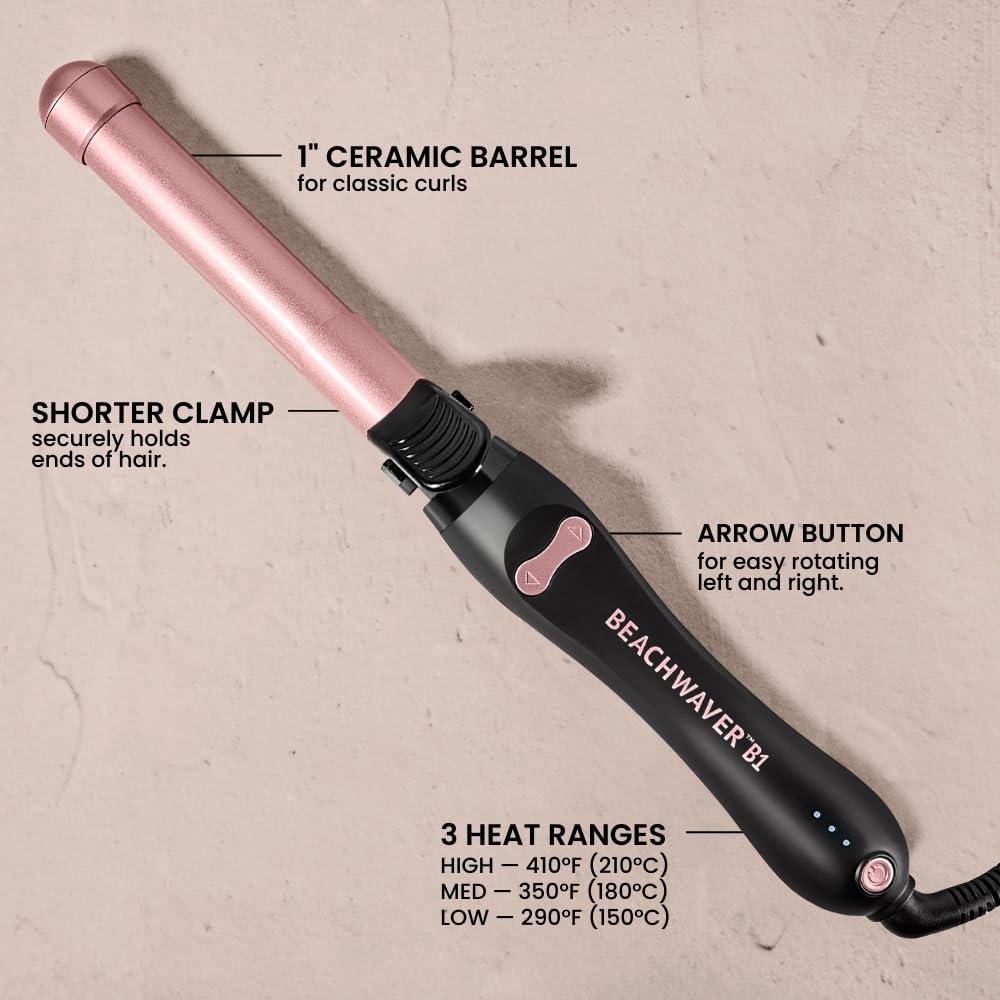 The Beachwaver Co. beveled clamp close-up to prevent hair snagging and pull