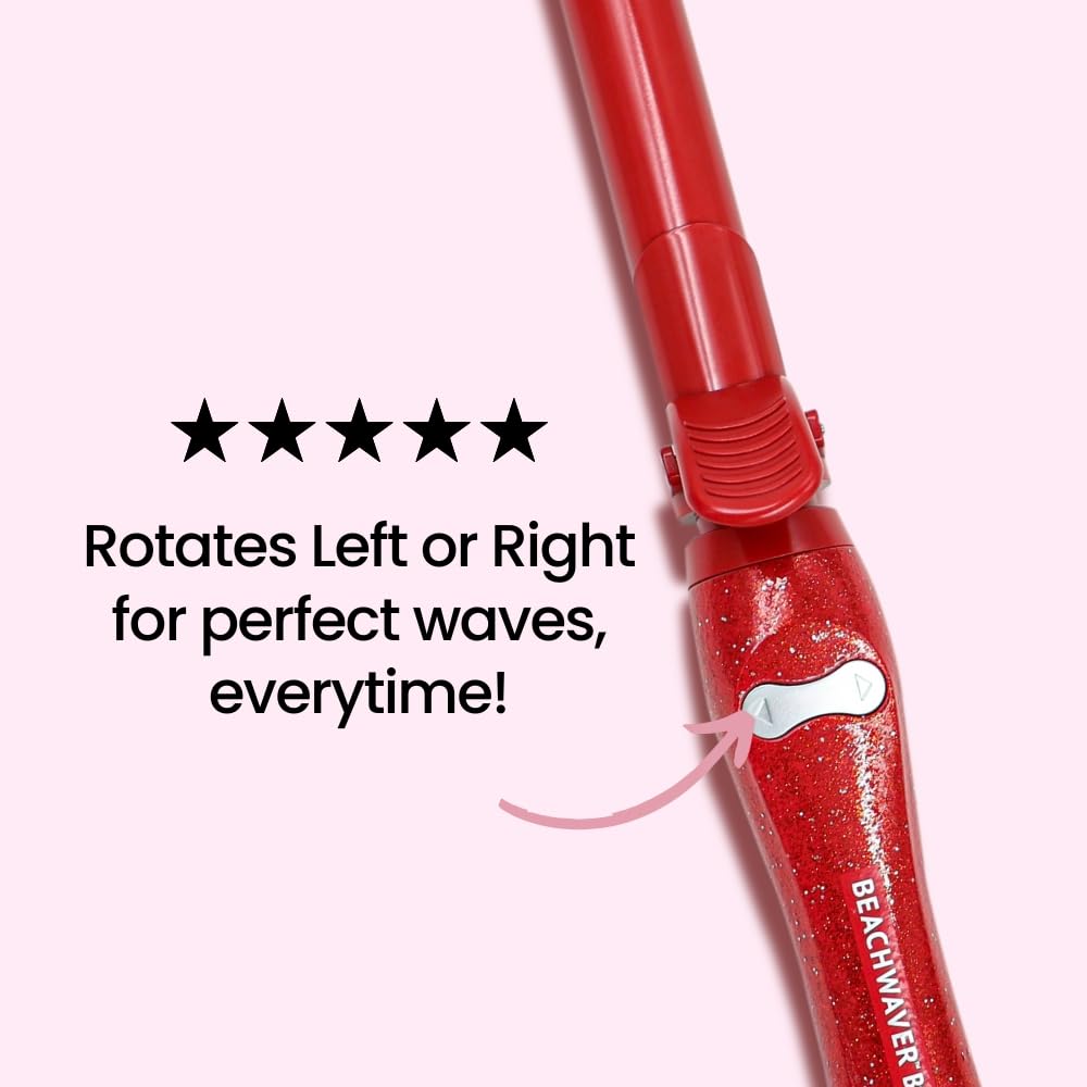 Beachwaver B1 ceramic barrel close-up showing smooth surface for even heat