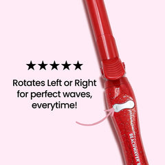 Beachwaver B1 ceramic barrel close-up showing smooth surface for even heat