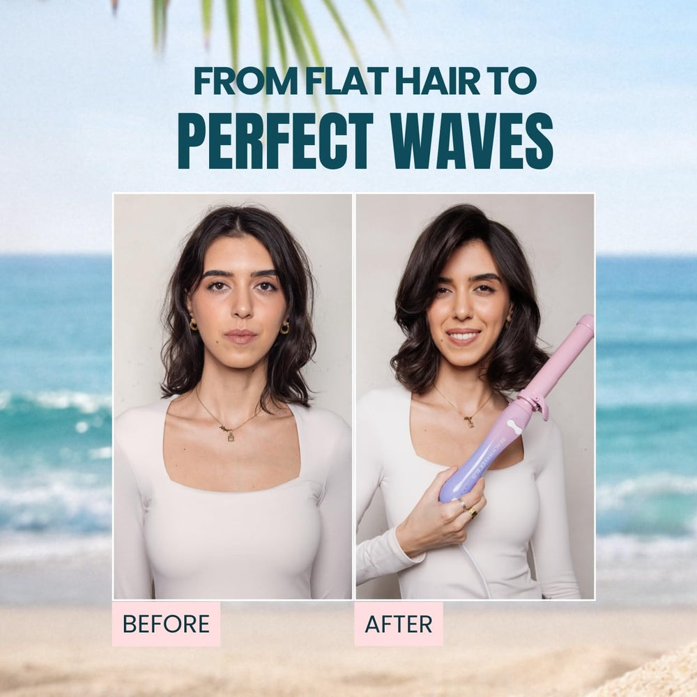 Beachwaver B1 long 8-foot swivel cord displayed for tangle-free styling
