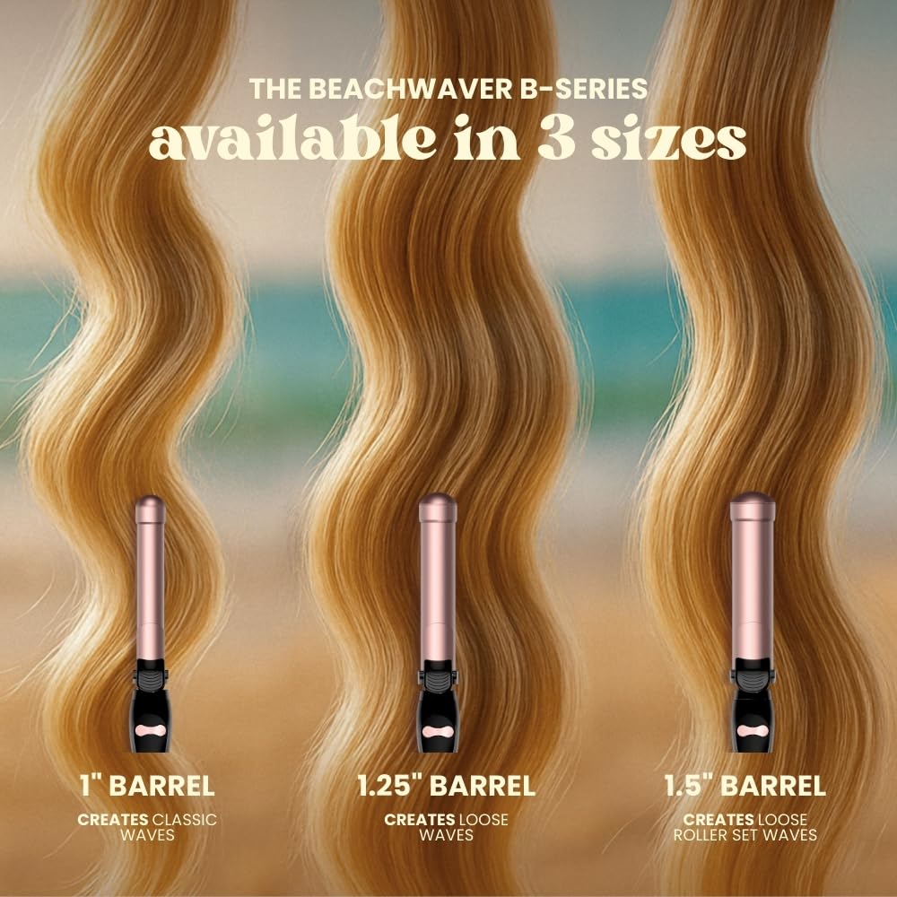 The Beachwaver Co. B1 styling short hair for added volume and defined curls