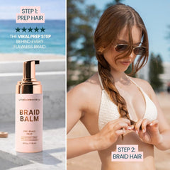 Beachwaver braid balm in hand size scale showing compact 4 fl oz convenience
