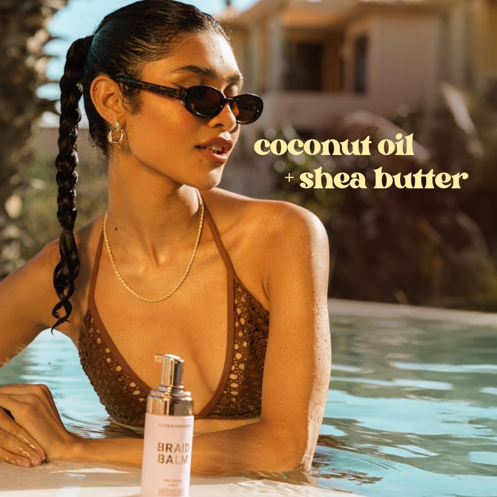 Beachwaver braid balm on towel-dry hair before braiding showing smoother prep benefit