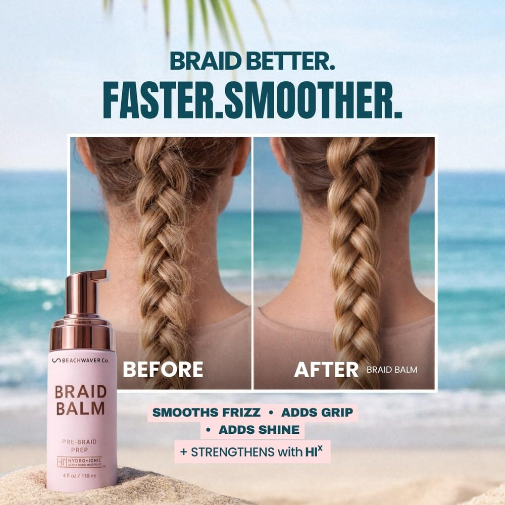Beachwaver braid balm pump action demonstration showing controlled dispense for precise use