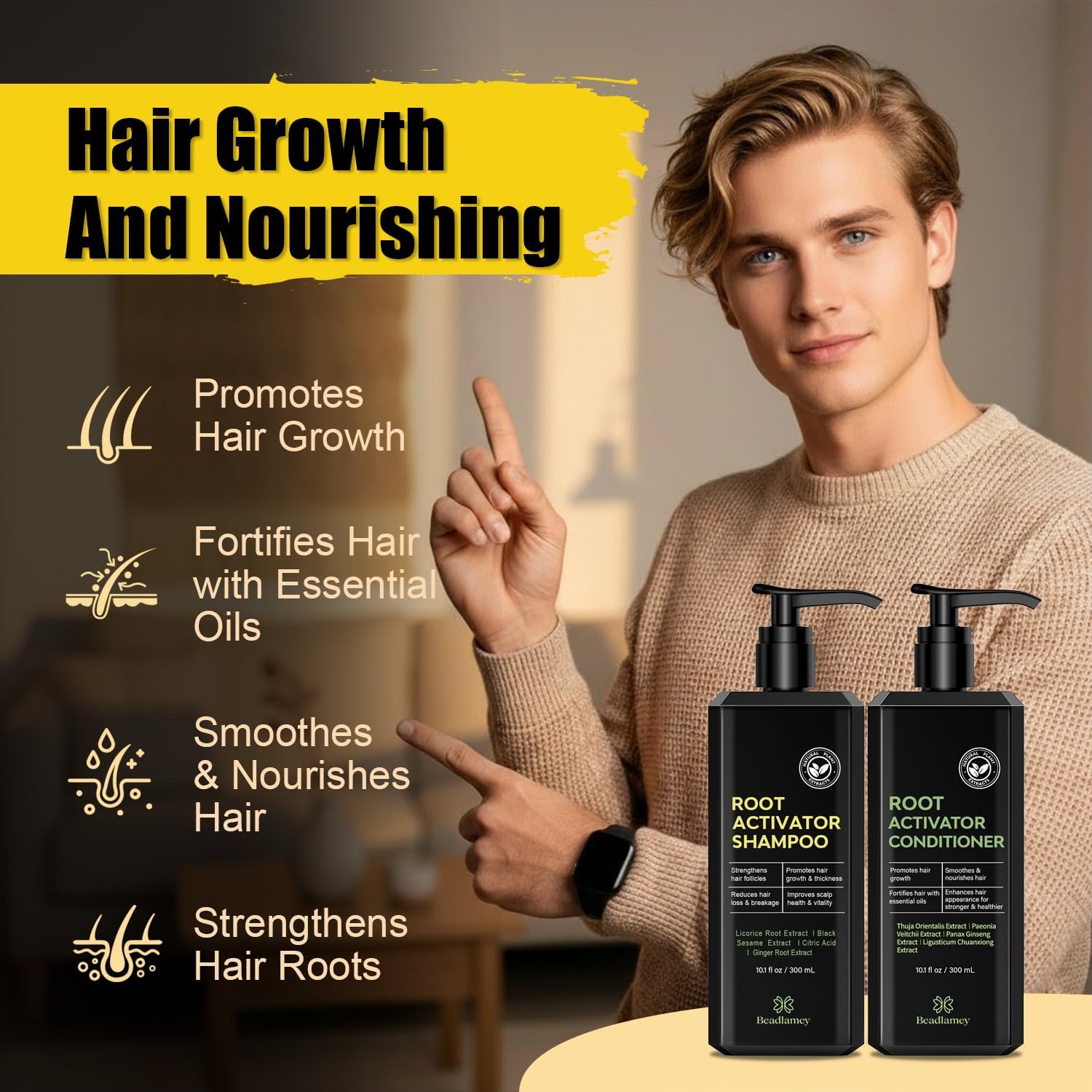 Beadlamey shampoo lather close-up demonstrating gentle cleansing and scalp refresh benefit