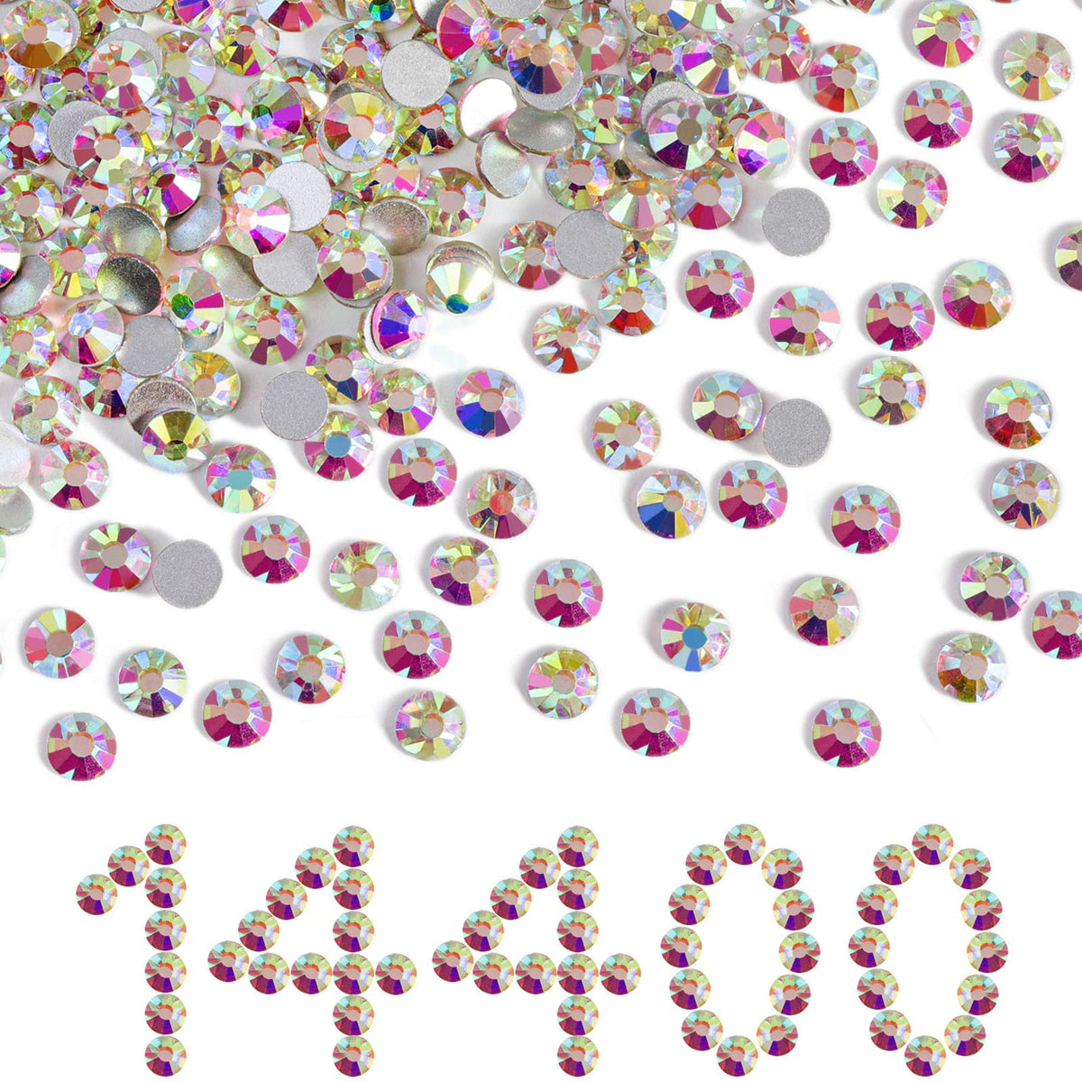 BEADSLAND front packaging showing 14,400 SS20 crystal AB rhinestones and value