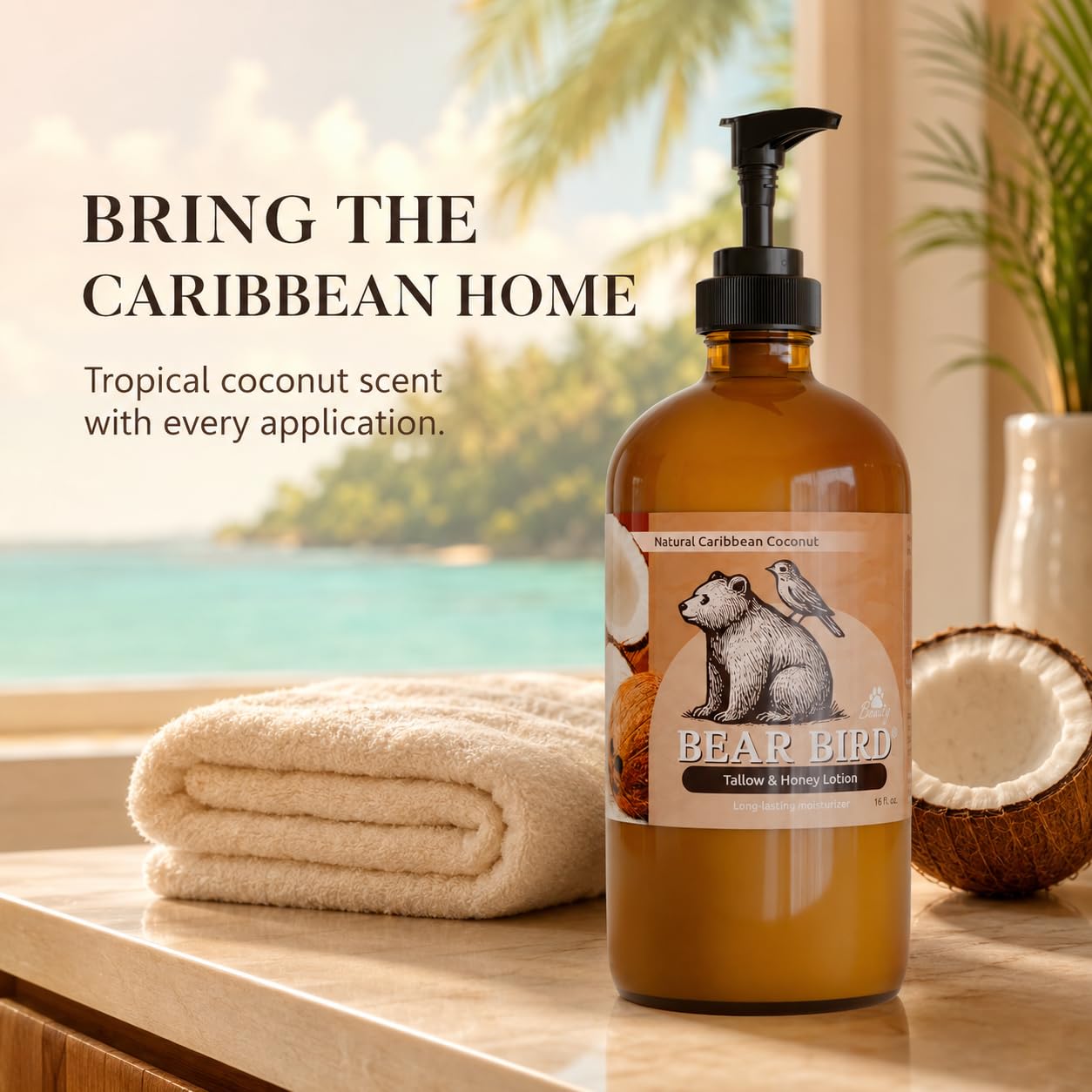 Bear Bird lotion on hand showing quick absorption and softening benefit