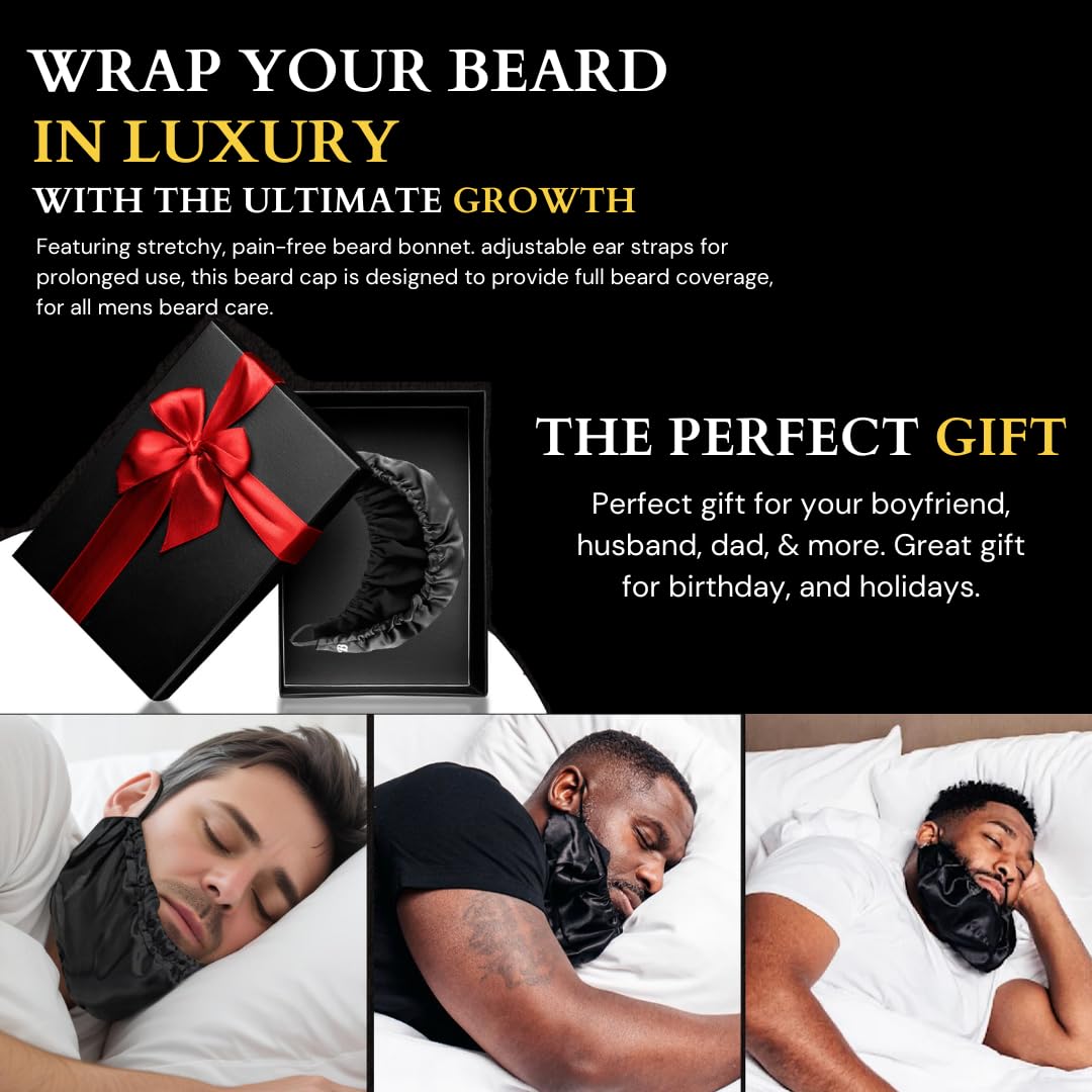 Beard Bonnet in bed lifestyle preserving bedding from oil transfer benefit