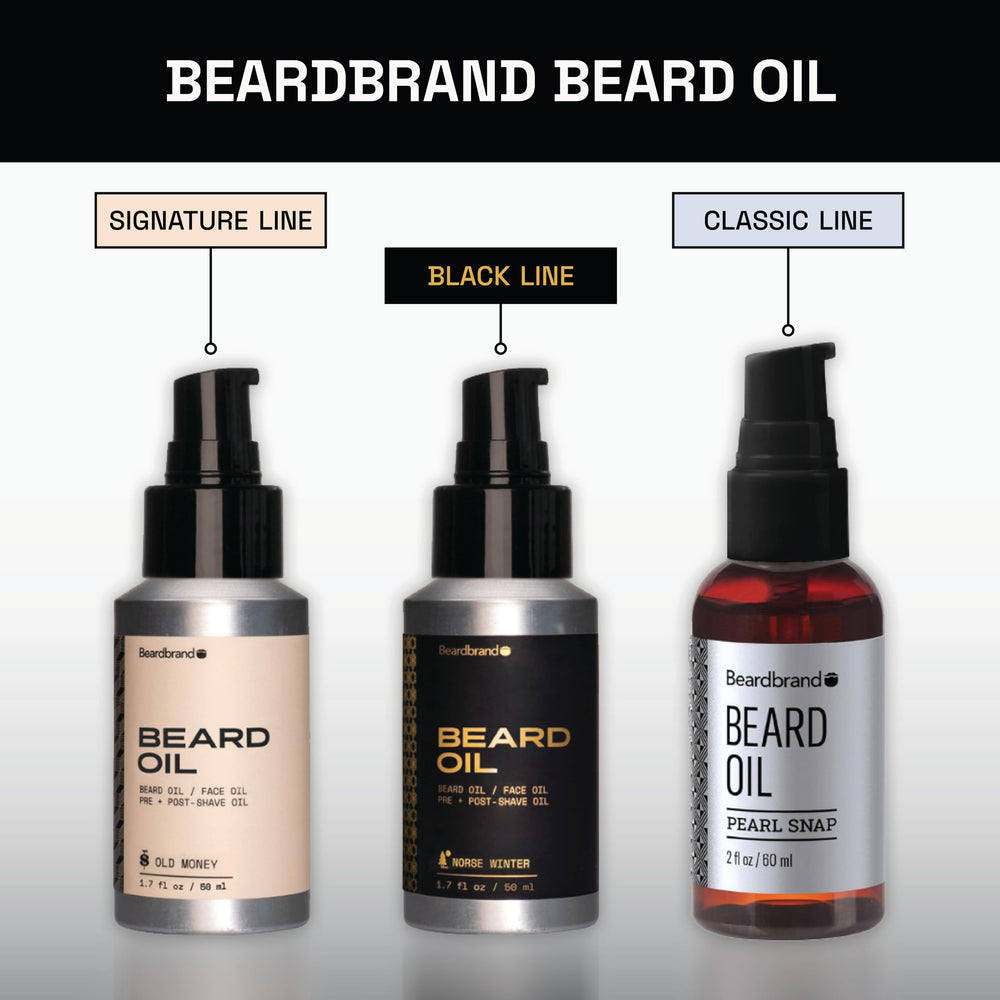 Beardbrand lifestyle shot in woodland to reflect sandalwood and cedar scent