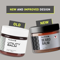 Beardbrand balm warmed between hands demonstrating quick melt and even distribution benefit