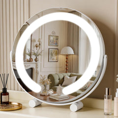Bearolve front view of vanity mirror showing clean reflection and bright lighting benefit