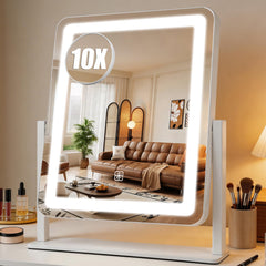 Bearvolve vanity mirror front view showing full LED-lit surface and clear reflection benefit