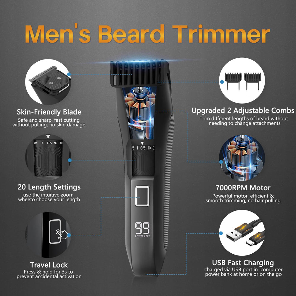 Beatslm beard trimmer zoom wheel close-up for precise length control benefit