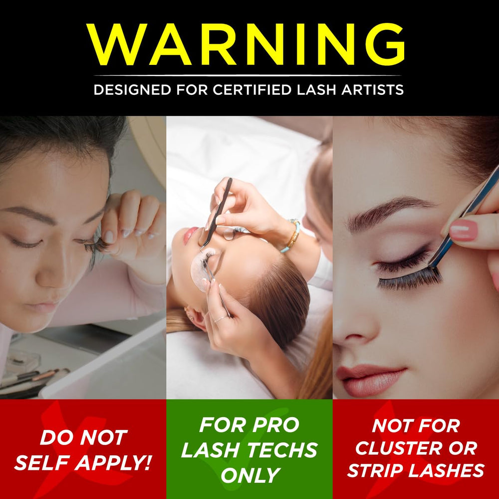 BEAU LASHES lash technician applying extensions in salon demonstrating professional use