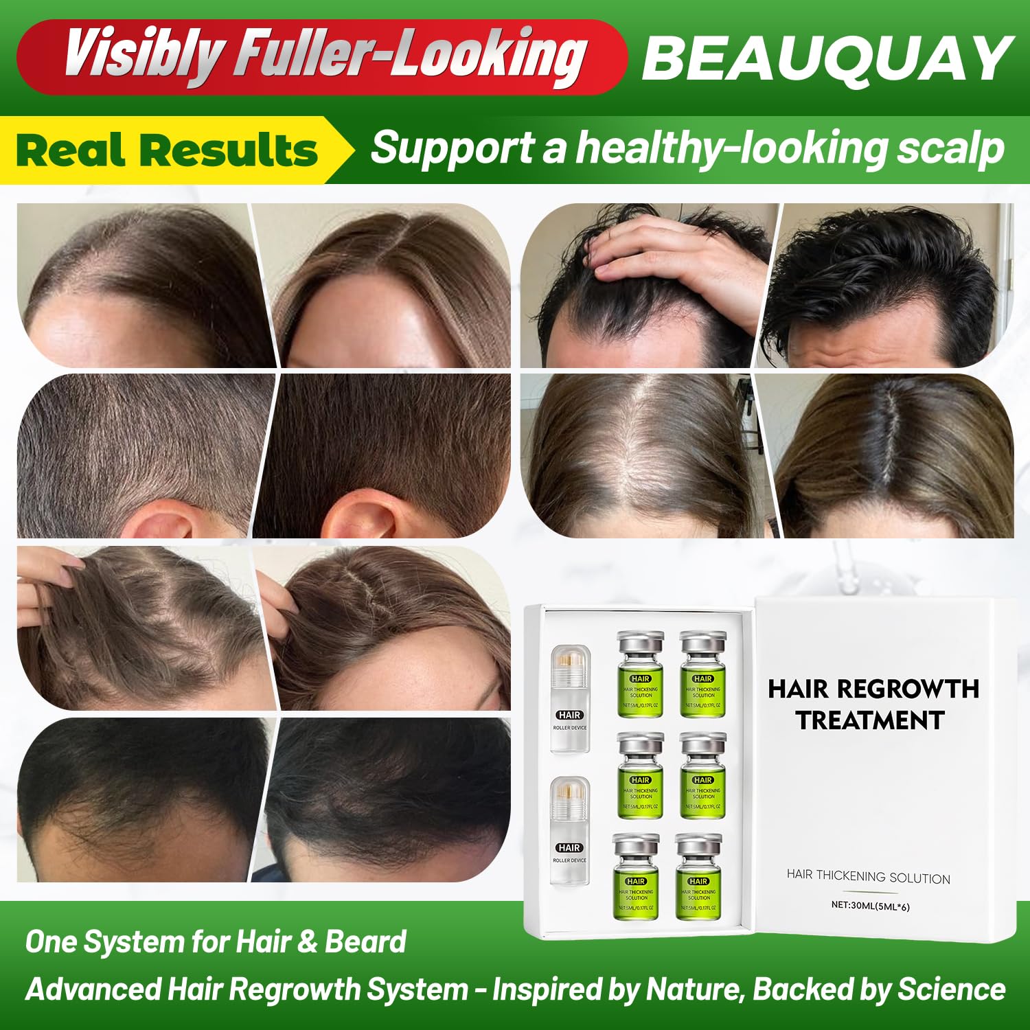 BeauQuay applicator device detail for precise scalp delivery