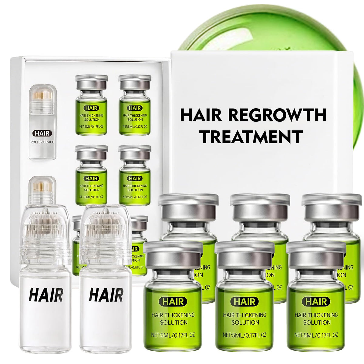 BeauQuay kit front packaging showing complete at-home hair system benefit