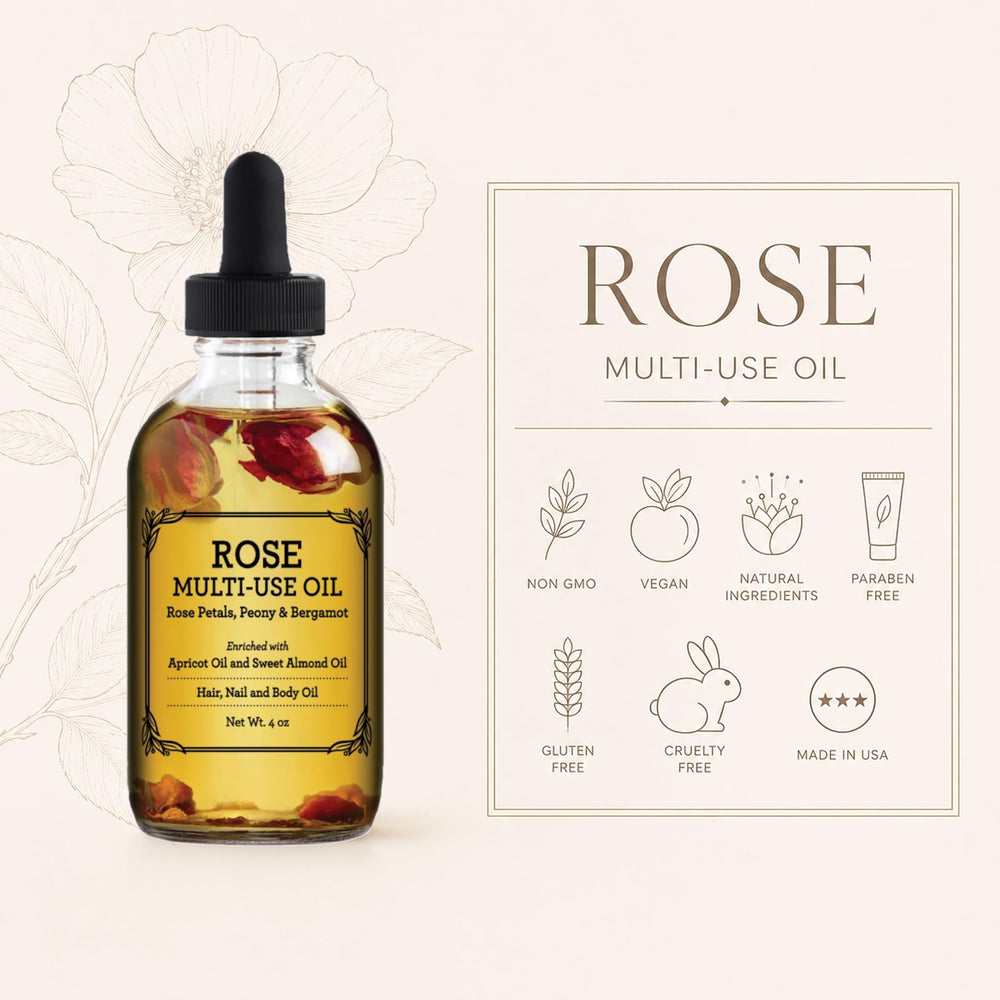 BEAUTE DE PROVENCE bottle with rose petals highlighting fragrance and calm