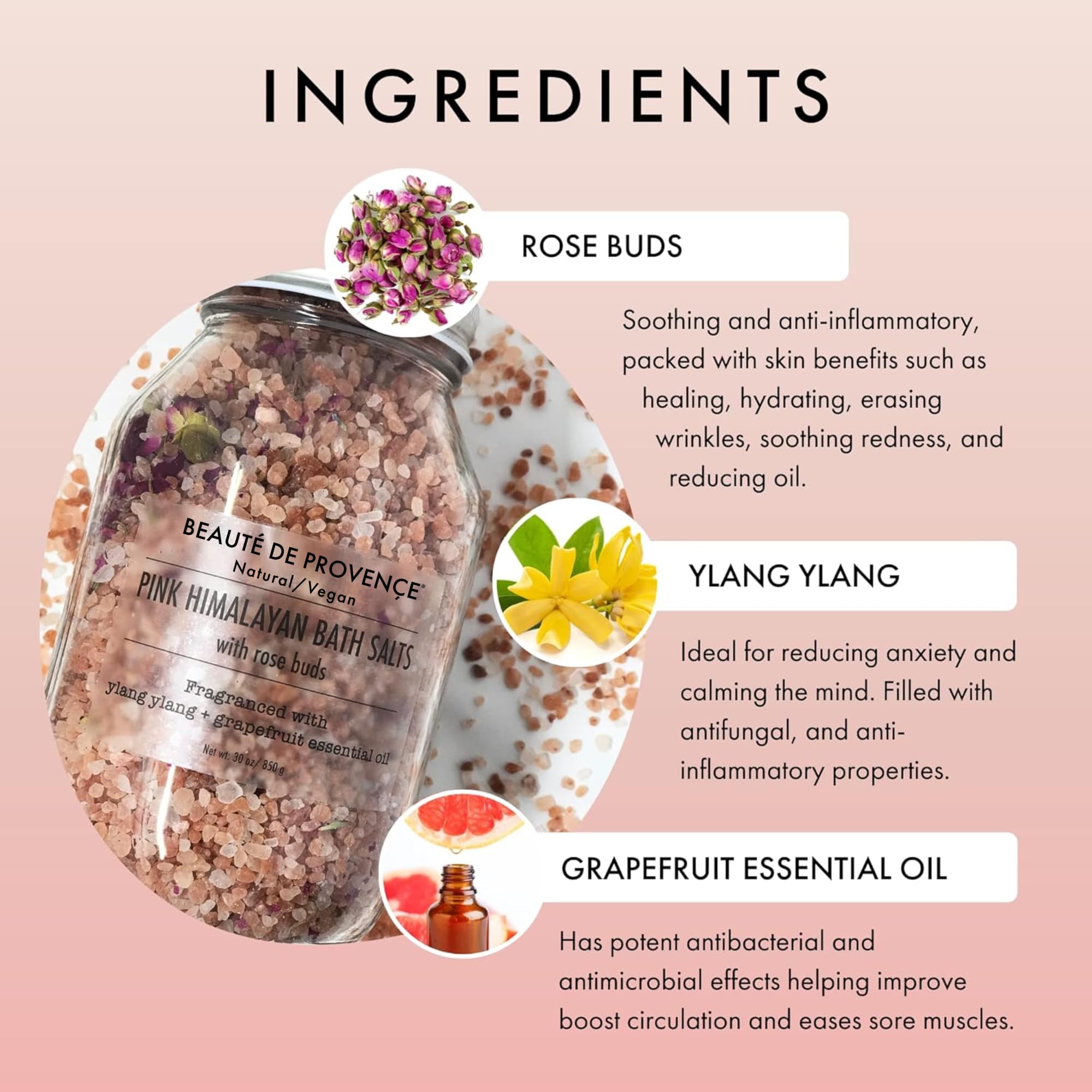 BEAUTE DE PROVENCE rose and lavender petals detail adding botanical aroma