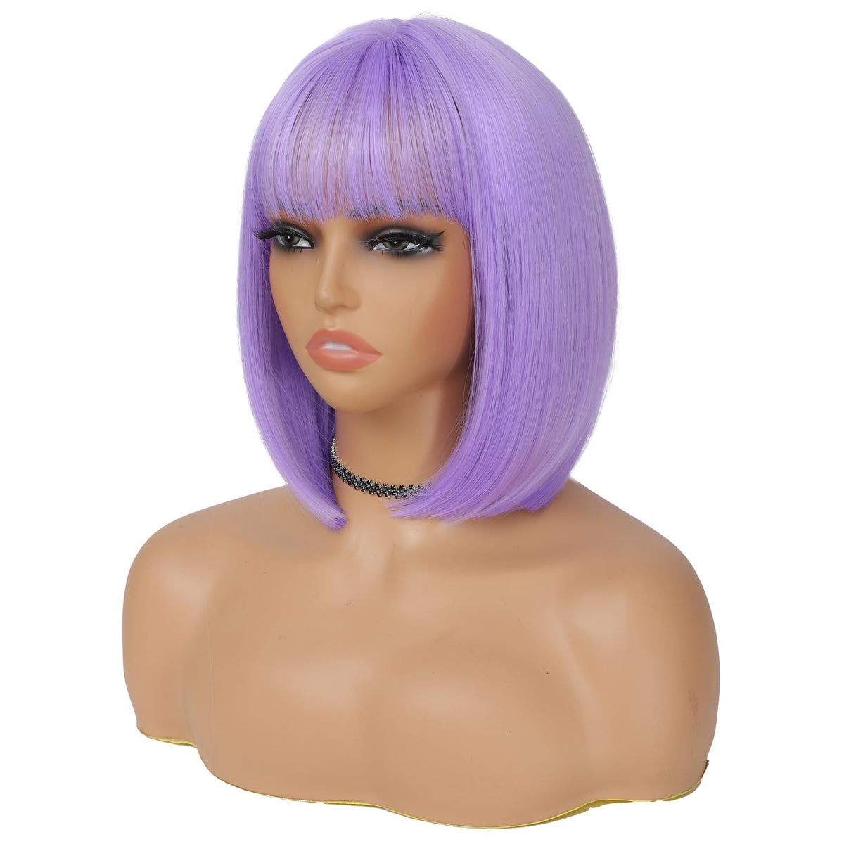BEAUTIFA front view of lavender bob wig showing chic silhouette and instant style