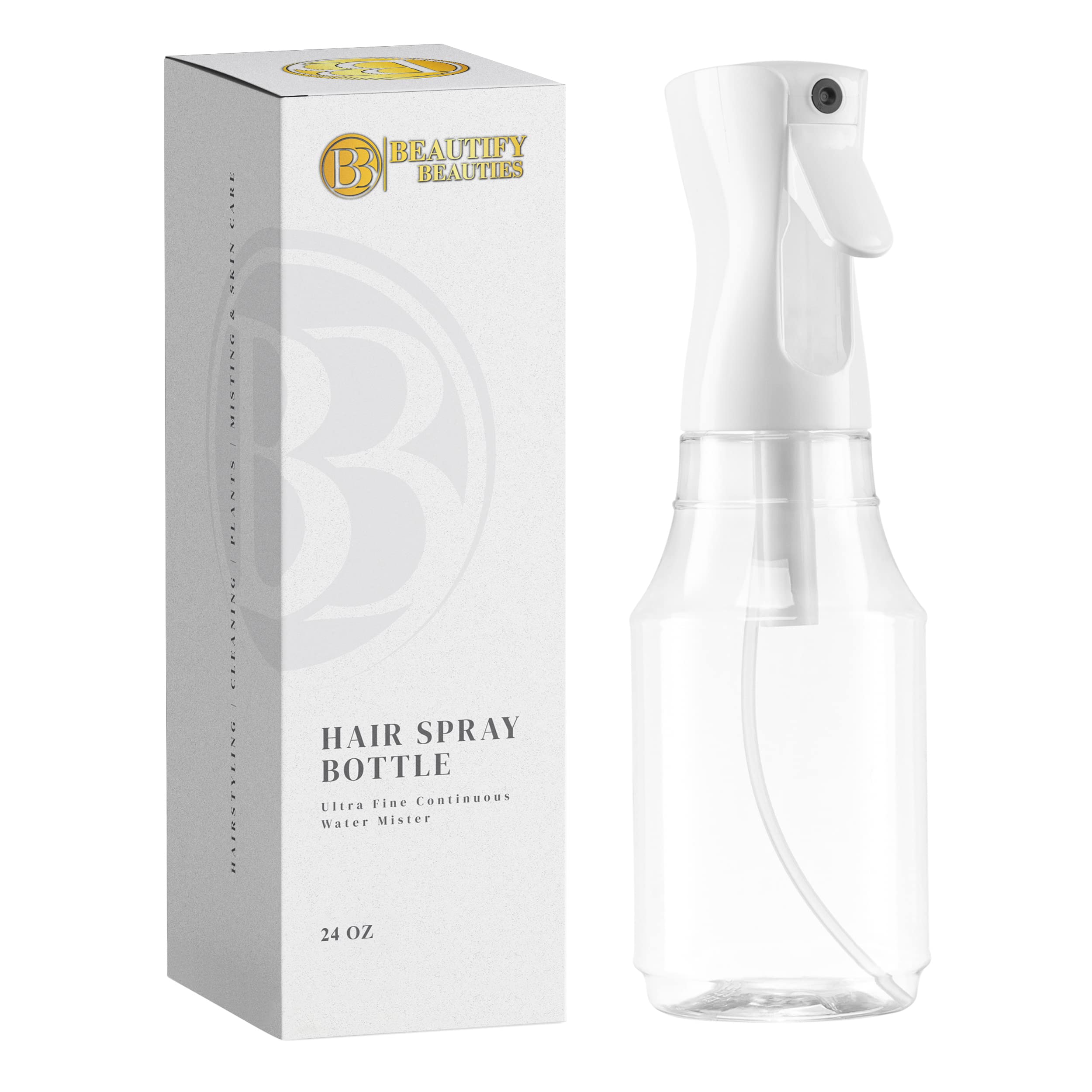 BeautifyBeauties front view of 24 oz bottle showing design and capacity for salon use