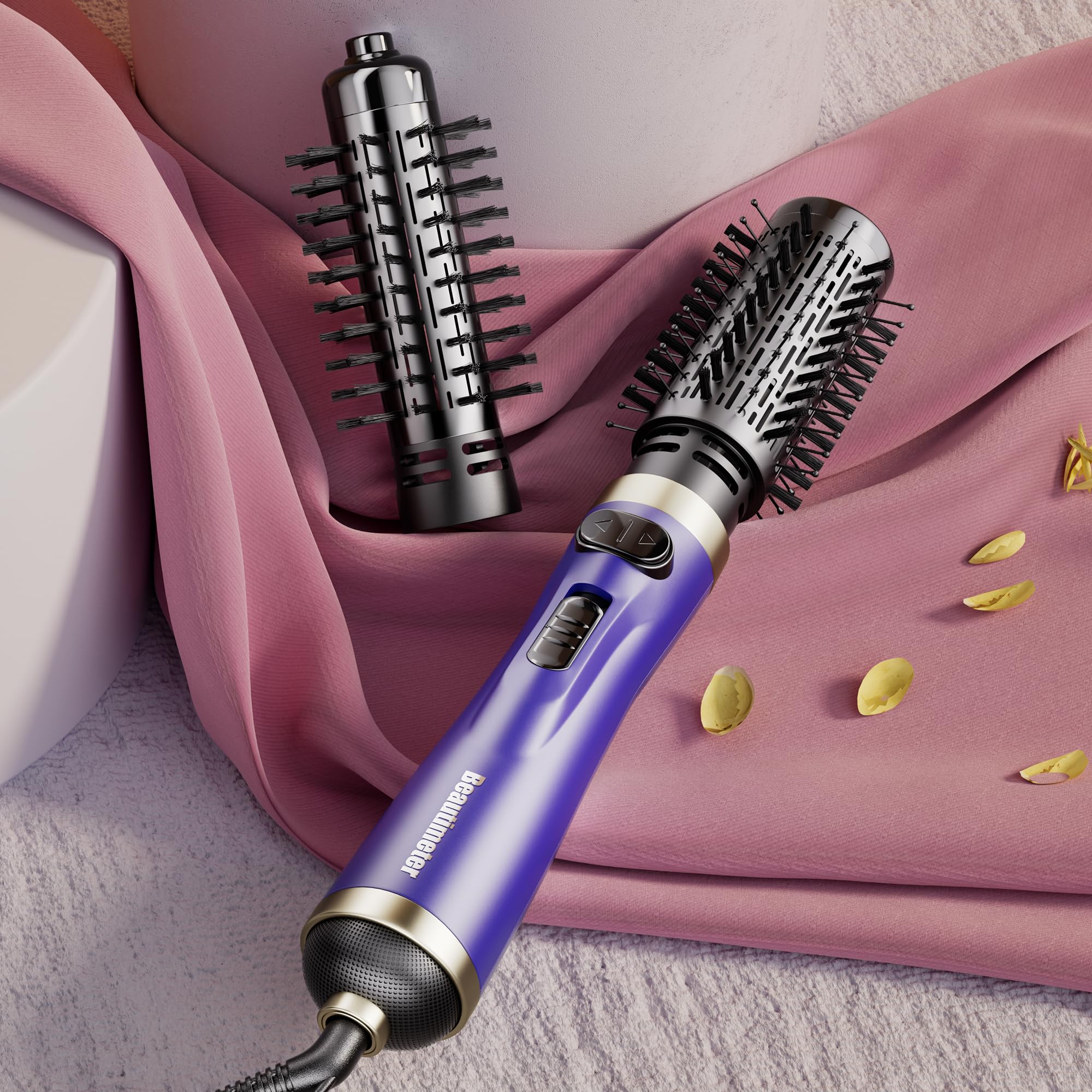 Beautimeter close-up of ceramic barrel highlighting even heat and hair protection benefit