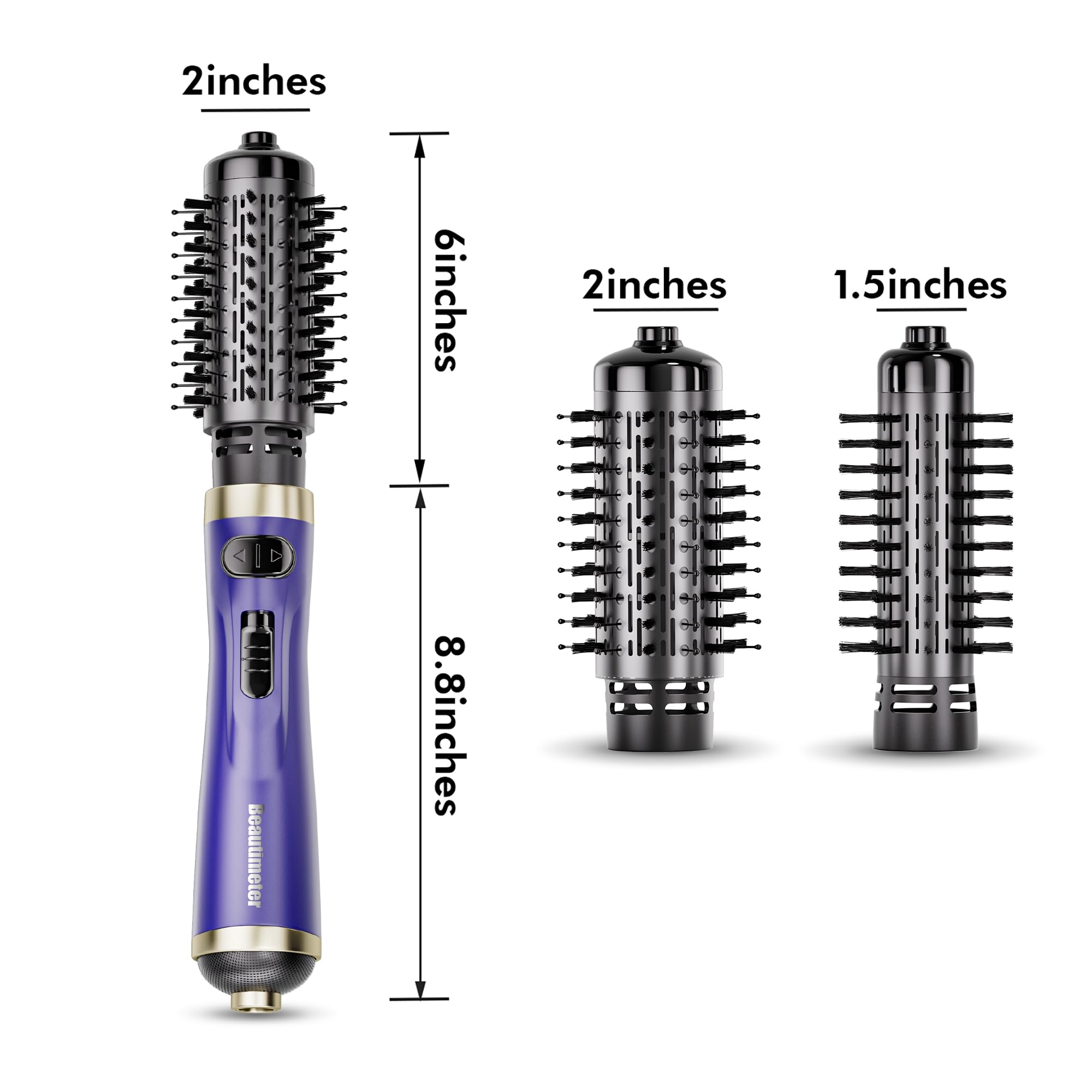 Beautimeter controls and rotation button showing easy operation and adjustable heat benefit