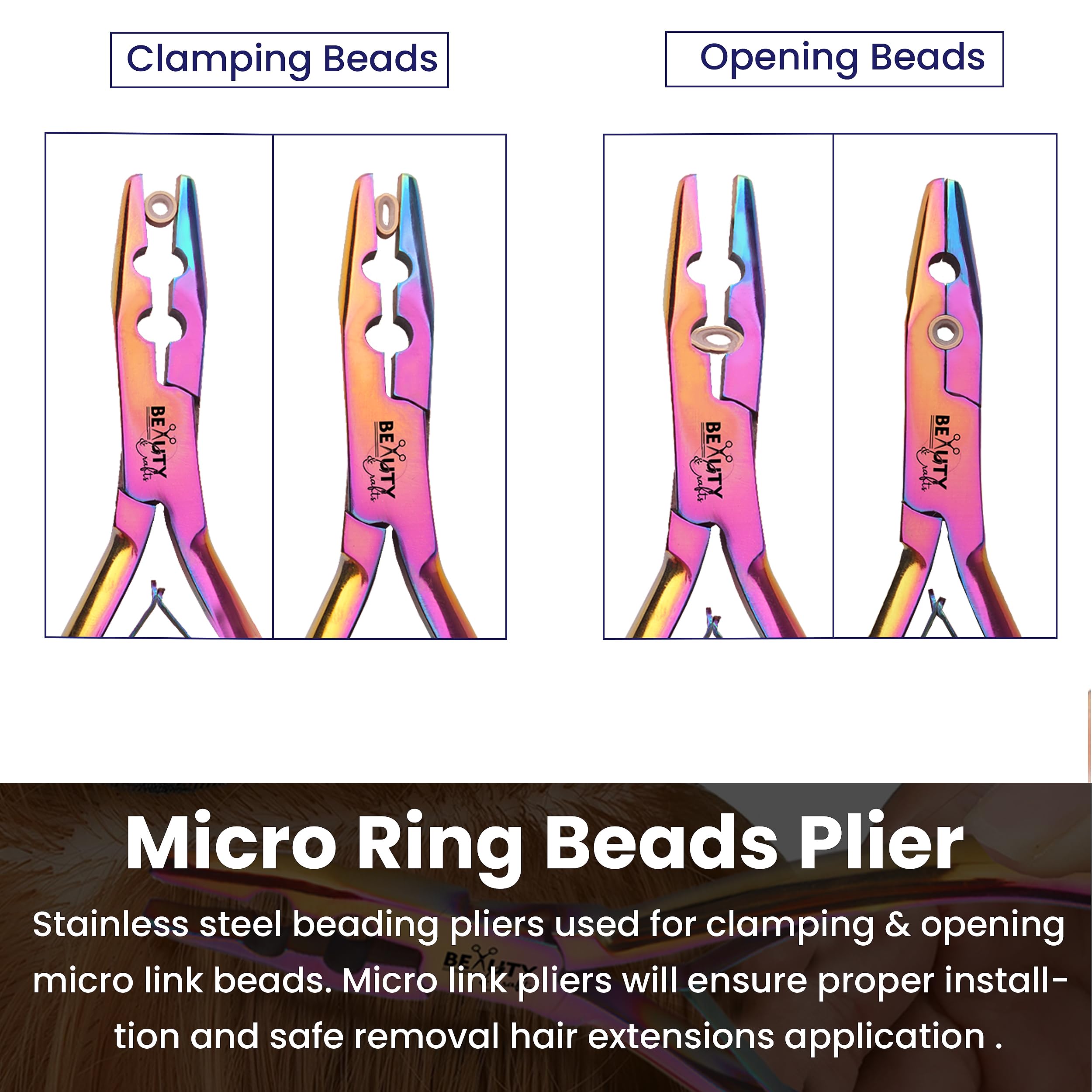 Beauty & Crafts bead device held in hand demonstrating accurate bead placement and control