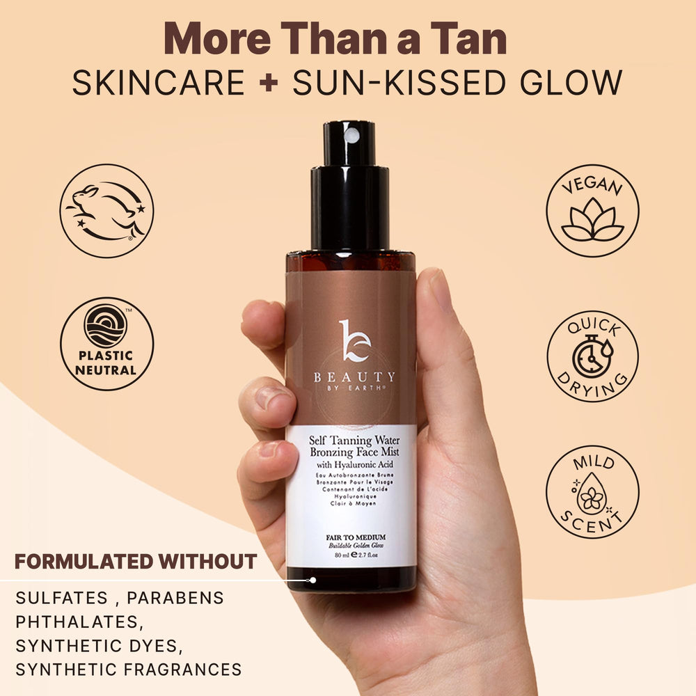 Beauty by Earth label and ingredients close-up highlighting clean, natural formula benefit