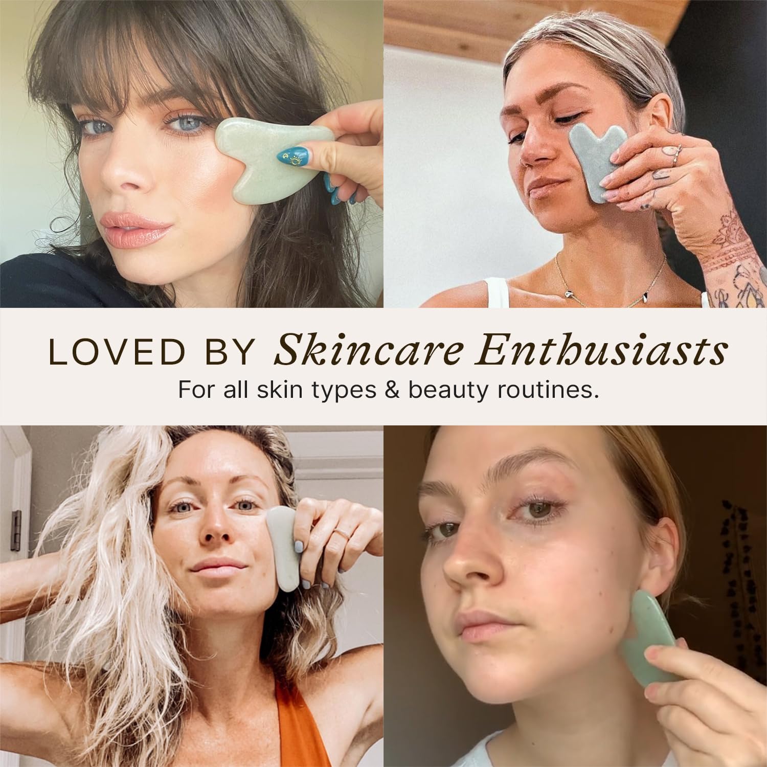 Beauty by Earth gua sha staged in spa setting for relaxation benefits