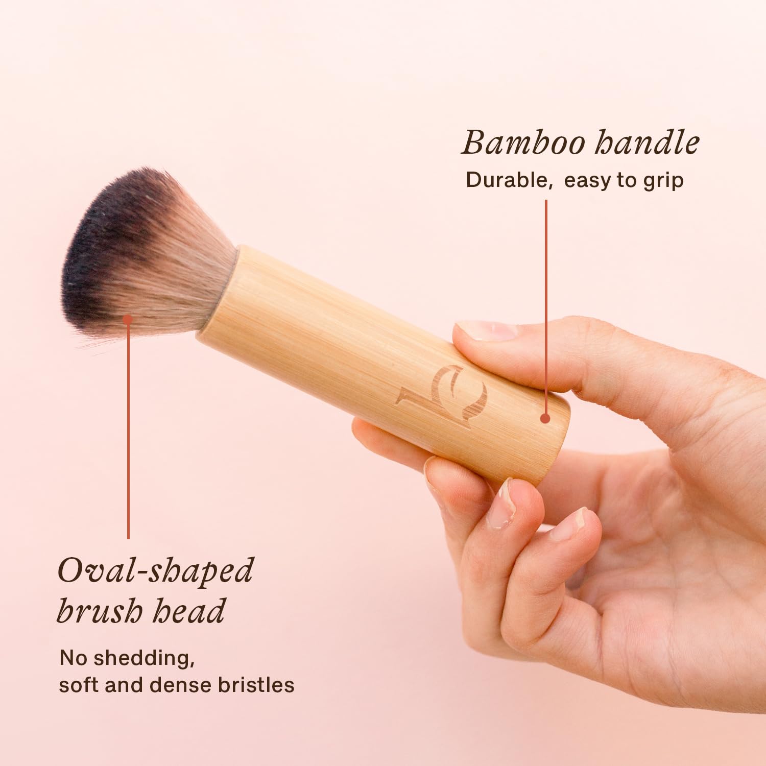 Beauty by Earth bamboo handle detail displaying eco-friendly durability