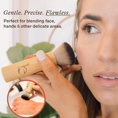 Beauty by Earth kabuki bristle texture macro for soft finish benefit