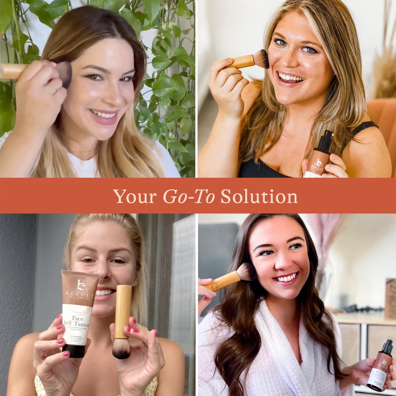 Beauty by Earth kabuki brush on vanity styled for everyday use