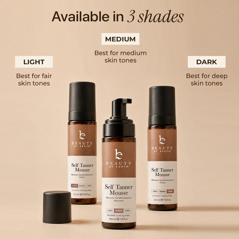 Beauty by Earth lifestyle bag with mousse for on-the-go glow