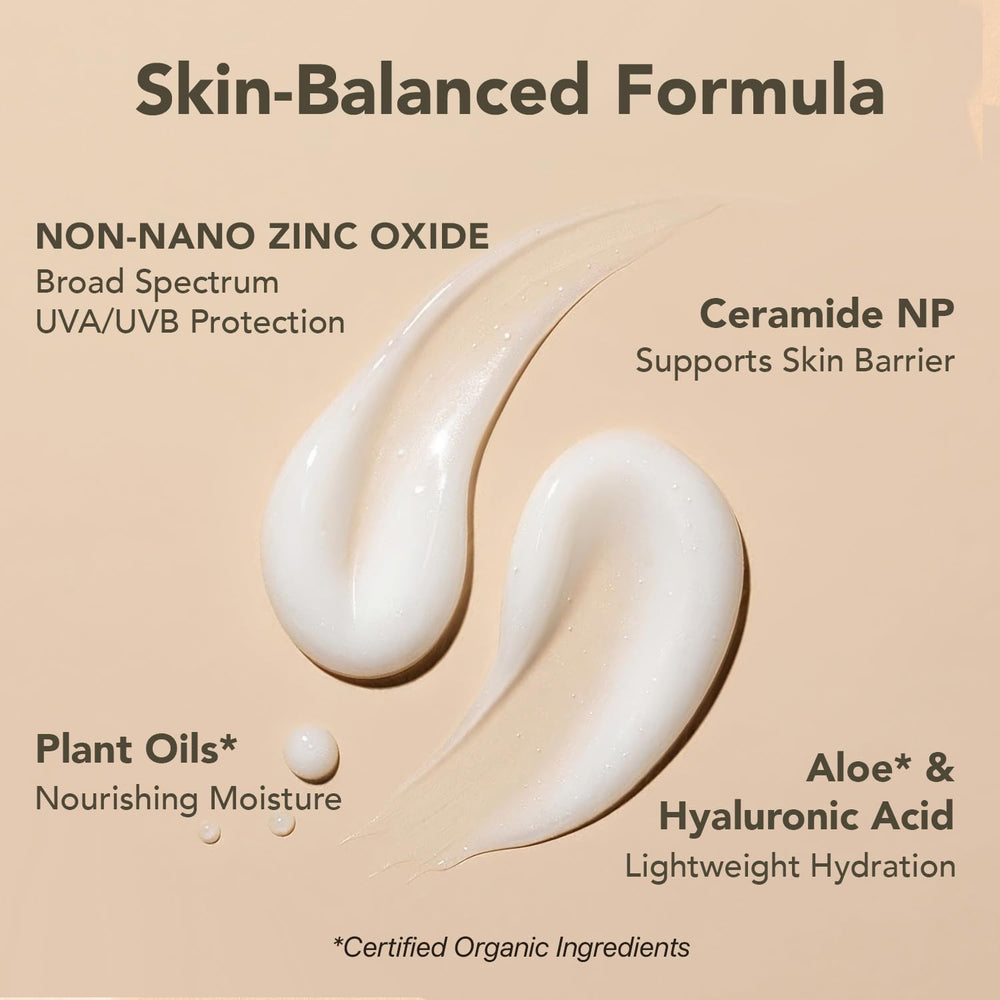 Beauty by Earth sunscreen applied on cheek demonstrating smooth layer