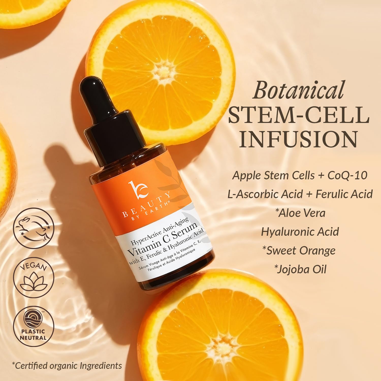 Beauty by Earth applying serum to cheek demonstrating easy layering and daily routine benefit
