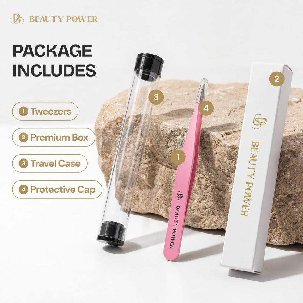 Beauty Power tweezers shaping eyebrow hair for accurate arch and neat result