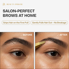 Beauty Power close-up of slanted tip showing ultra precision for single-hair removal