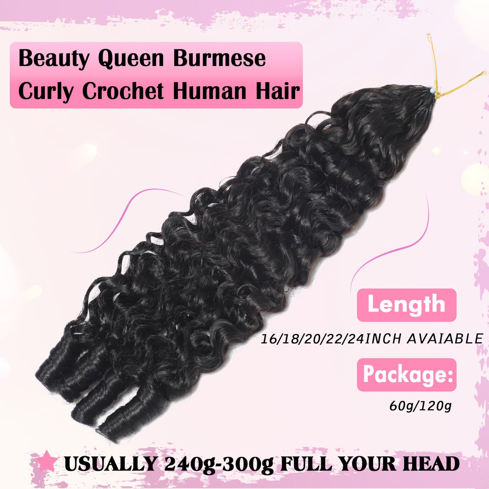 Beauty Queen model having crochet hook install for quick styling benefit