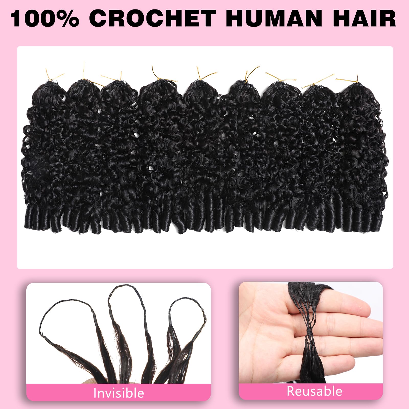 Beauty Queen pre-looped strands detail demonstrating fast crochet installation