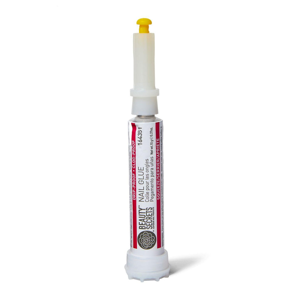 Beauty Secrets glue repairing a broken artificial nail for fast, secure mend