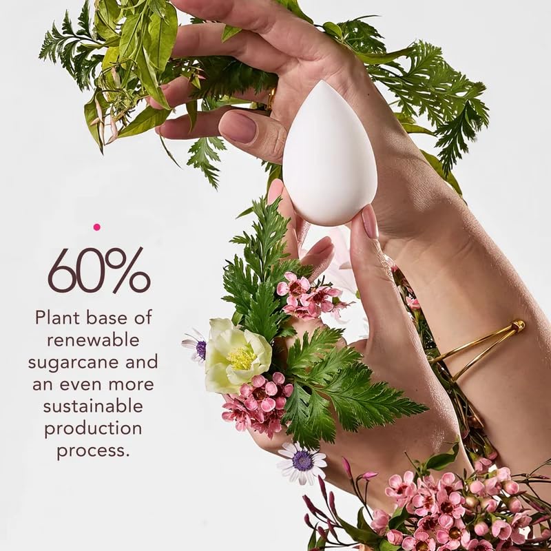beautyblender next to hand for size comparison and ergonomic handling benefit