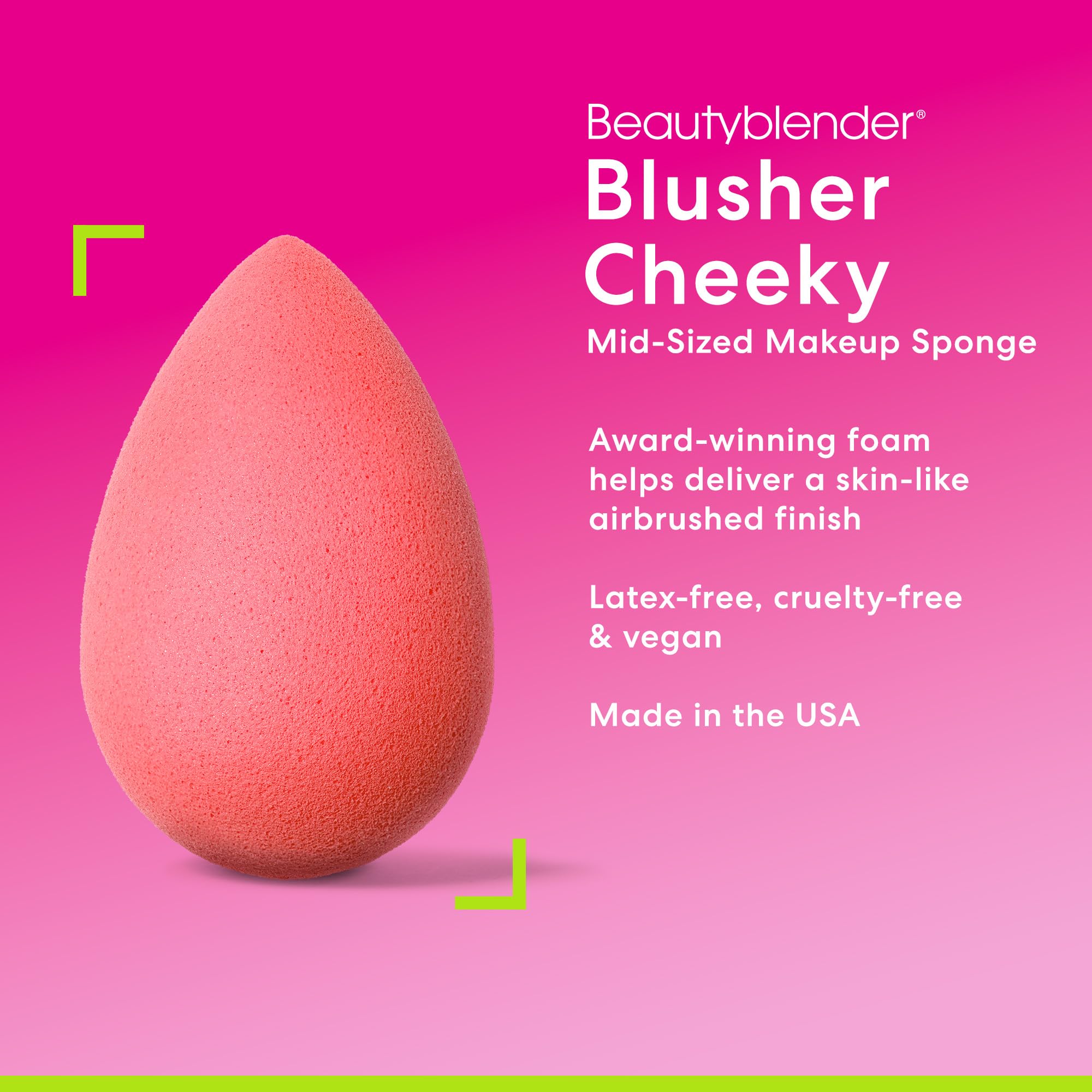 beautyblender Cheeky close-up of soft foam texture for even, streak-free blending benefit
