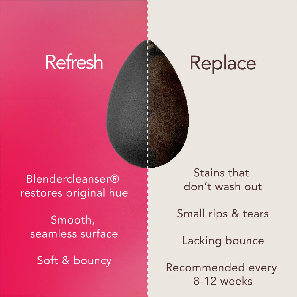 beautyblender drying on stand to show proper maintenance and longevity