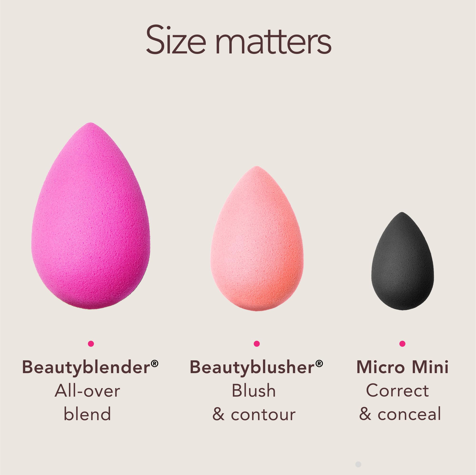 beautyblender held in hand to show real size and travel-friendly benefit