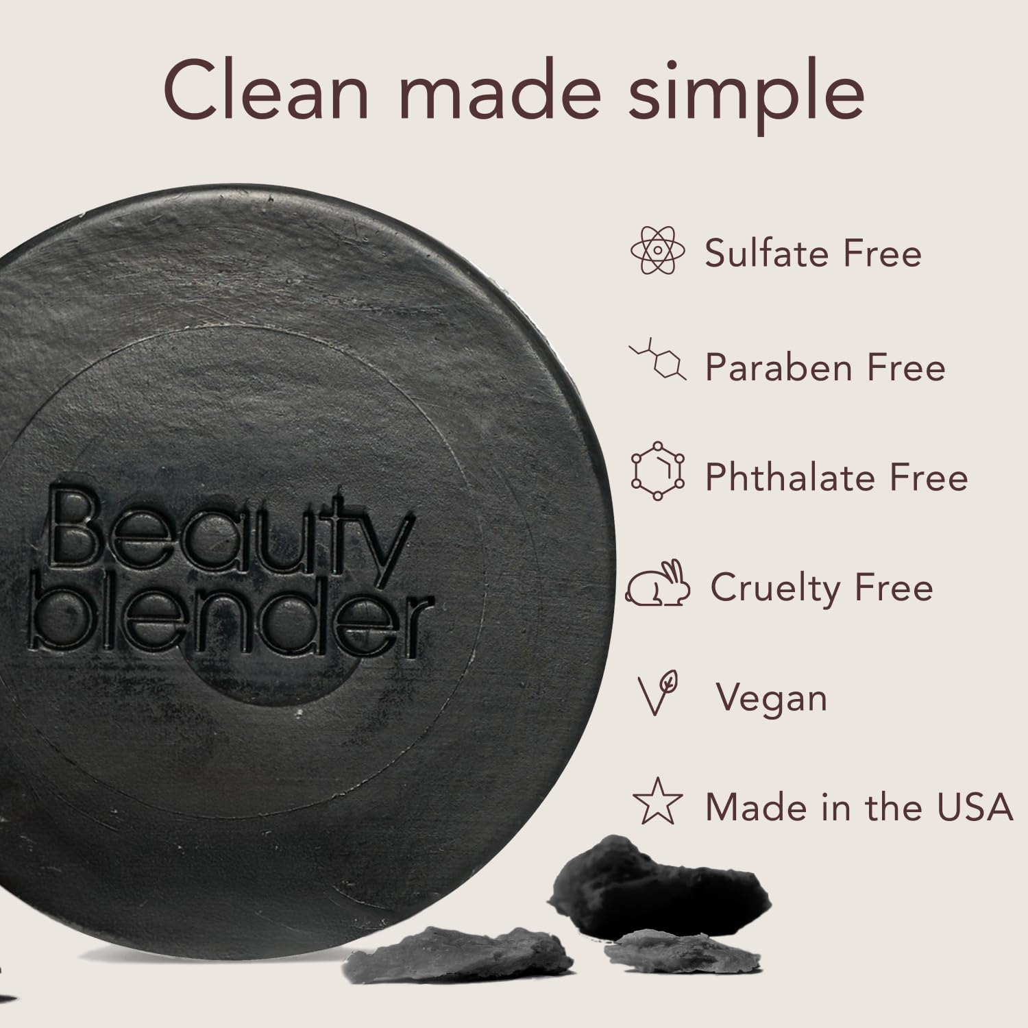 beautyblender small puck next to coin showing travel size and concentrated longevity benefit