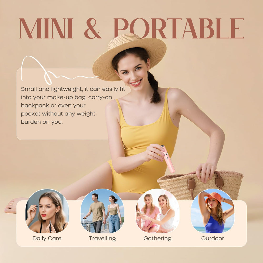 BEAUZMO USB cable plugged into the device showing rechargeable cordless use and travel charging