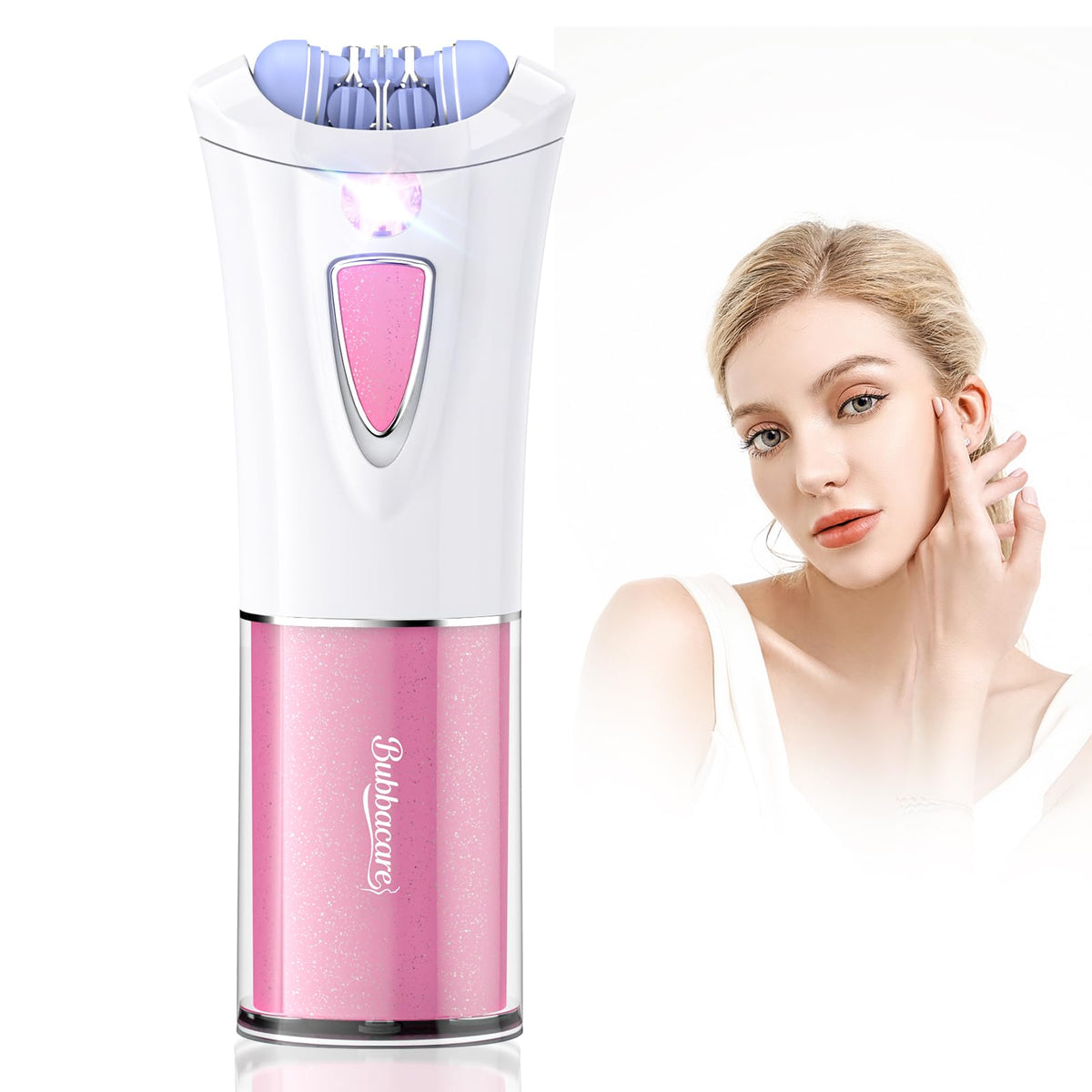 BEAUZMO front view of compact epilator showing sleek design and portability