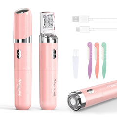 BEAUZMO front view of pink epilator showing compact shape and easy grip for precise grooming