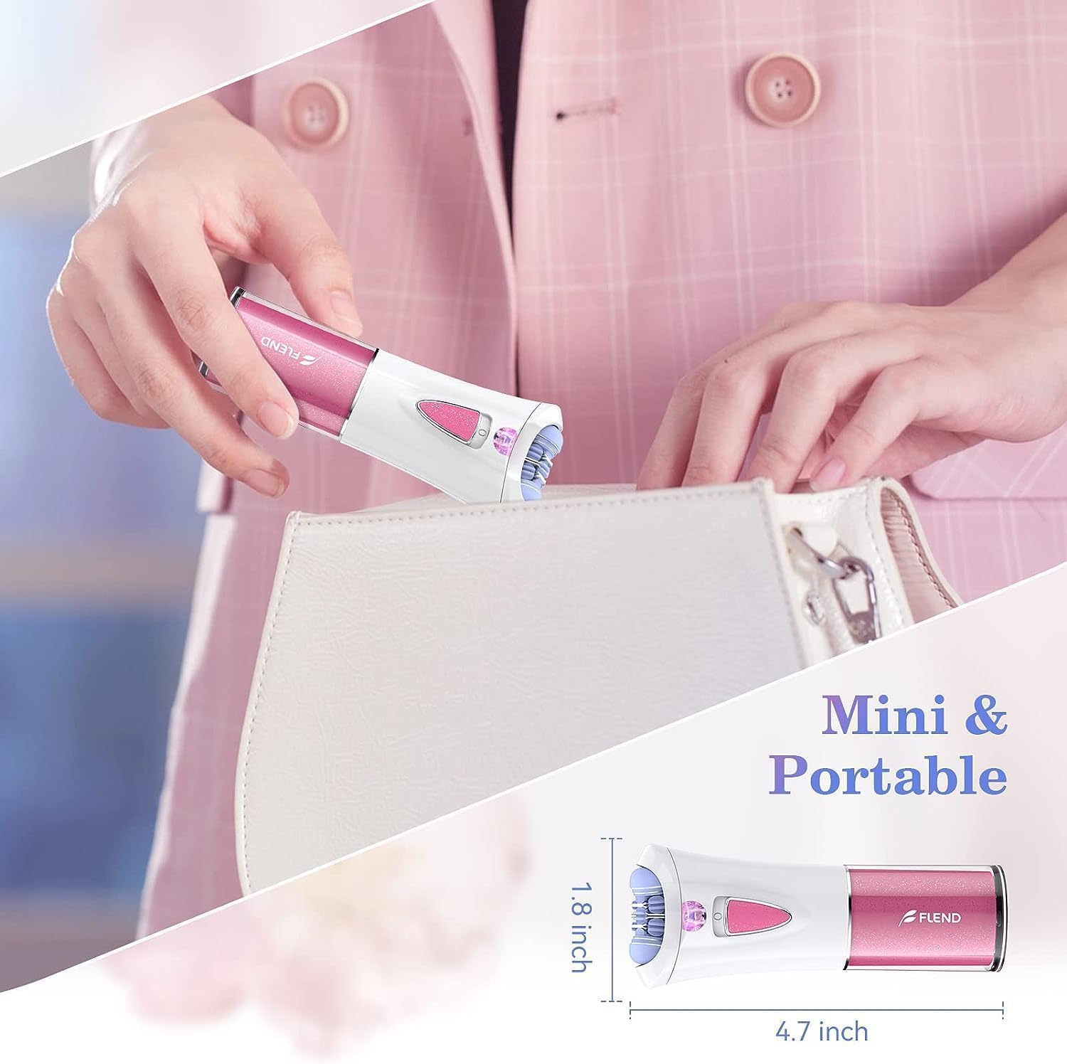 BEAUZMO used on upper lip demonstrating precise facial hair removal