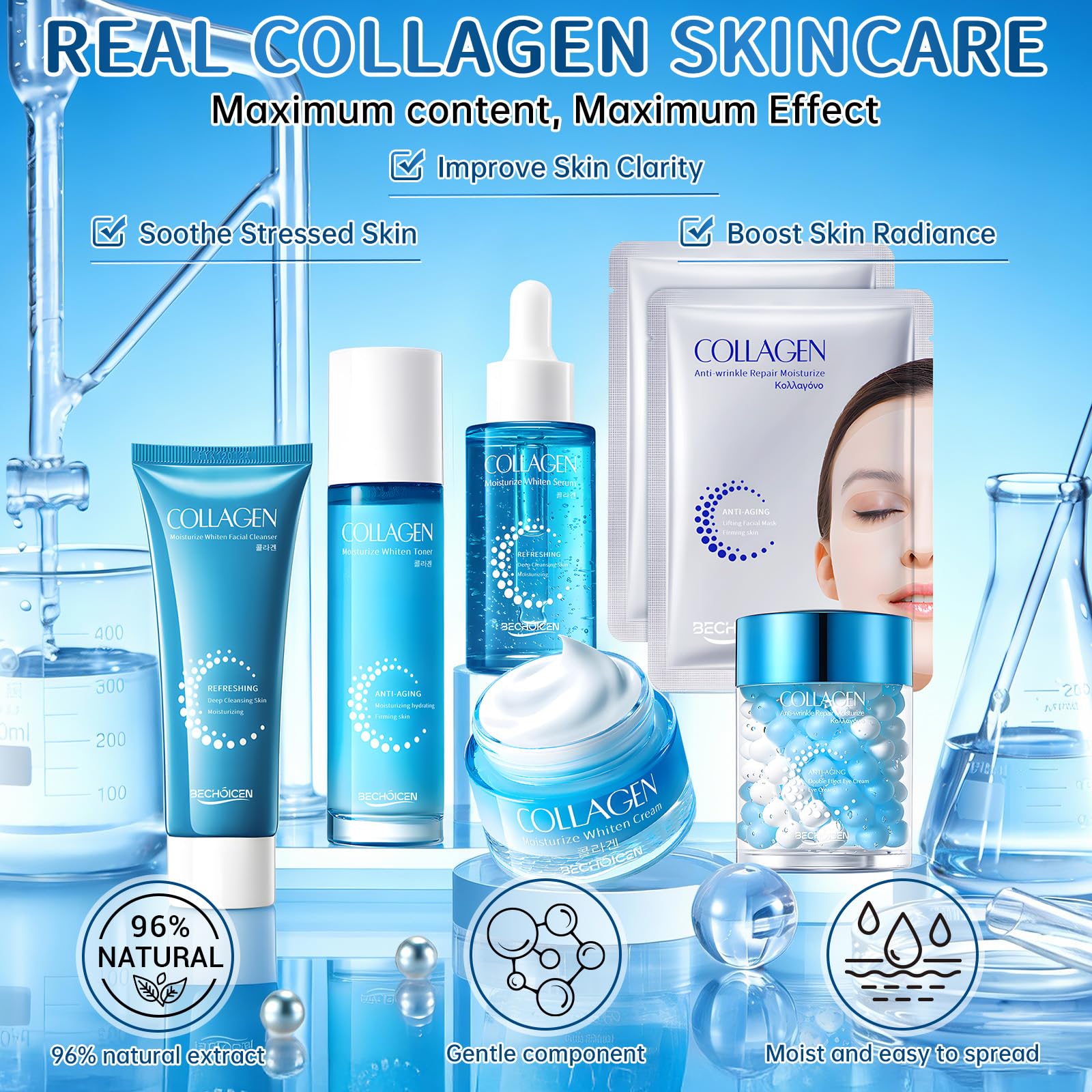 BECHOICEN routine in a bathroom scene illustrating daily simple skincare habit